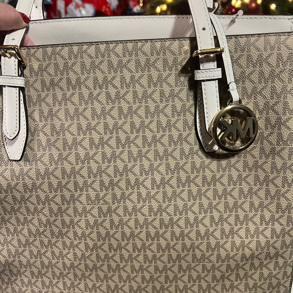Michael Kors Beige Signature Tote Bag